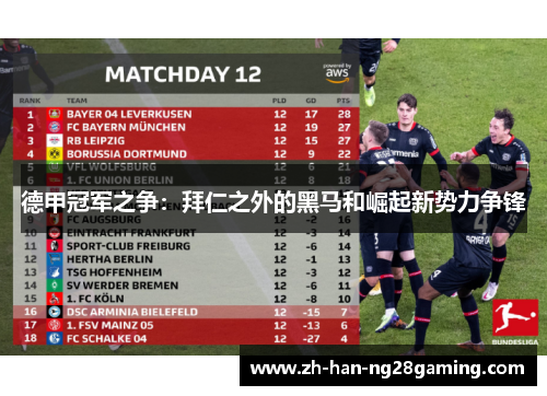 德甲冠军之争：拜仁之外的黑马和崛起新势力争锋
