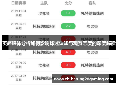 英超媒体分析如何影响球迷认知与观赛态度的深度解读